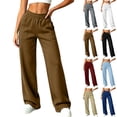 thumbnail image 1 of Women's Wide Leg Sweatpants, Durable & Long-Lasting Elastic Waist Casual Sweat Pants with Front Pockets for Winter Daily Lounge Streetwear | TruBelle,Wine L, 1 of 7