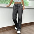 thumbnail image 1 of Women's Wide Leg Sweatpants Fleece Lined Baggy Straight Leg Lounge Pants Fall Outfits Athletic Joggers with Pockets 2025 Dark Gray XXL, 1 of 5