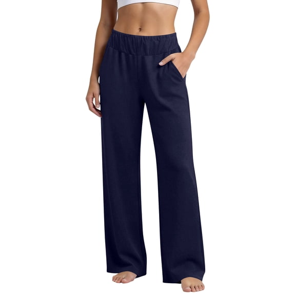 Women's Wide Leg Sweatpants High Waist Soft Athletic Pants Lightweight Workout Lounge Pants for Yoga Gym Running, S