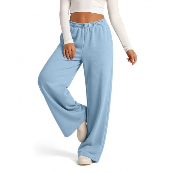 Women's Wide Leg Sweatpants High Waisted Baggy Lounge Pants with Pockets Soft Oversized Joggers, 2XL
