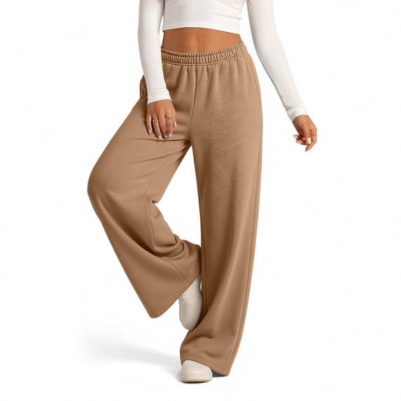 Women's Wide Leg Sweatpants High Waisted Baggy Lounge Pants with Pockets Soft Oversized Joggers, M