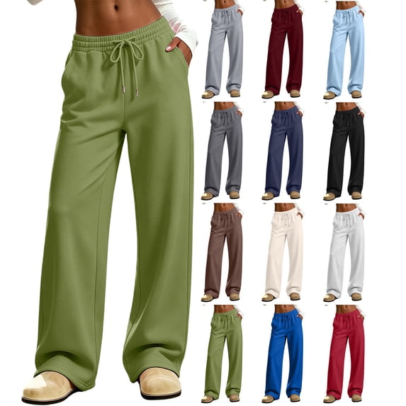 Women's Wide Leg Sweatpants High Waisted Yoga Pants with Pockets