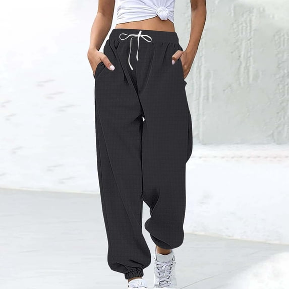 Women's Wide Leg Sweatpants with Pockets and Elastic Waist for Loose Fit Comfort