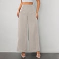 thumbnail image 1 of Women's Wide Leg Trousers, Draping Casual Work Pants, High Waist Flowy Palazzo Pants for Office, Commute, Daily Wear and Versatile Outfits Khaki L, 1 of 9