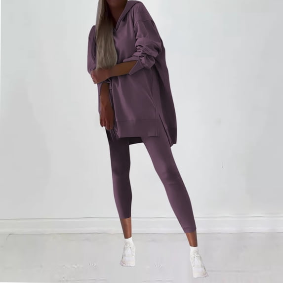 Women's Wide-Leg Two-Piece Set Round Neck Long Sleeved Shirt Casual Wide Leg Pants Two-piece Fashionable Set Breathable Lightweight Summer Outfit for Women