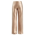 thumbnail image 1 of Women's Wide Leg Wedding Party Satin Casual Dress Nightout Pants Long Trouser, Loose Comfort Fit Straight Leg Design, 1 of 3