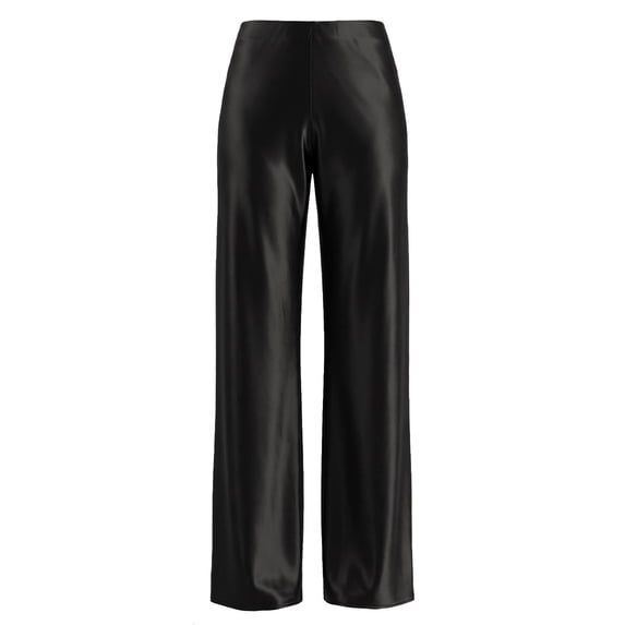 Women's Wide Leg Wedding Party Satin Casual Dress Nightout Pants Long Trouser, Loose Comfort Fit Straight Leg Design