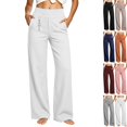 thumbnail image 1 of Women's Wide Leg Yoga Dress Pants Stretch Casual Work Slacks | High Waisted Tummy Control Workout Pants with Pockets Business Casual Trousers White XXL, 1 of 7