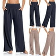 thumbnail image 1 of Women's Wide Leg Yoga Pants High Waist Adjustable Tie Casual Loose Joggers with Pockets, 1 of 6