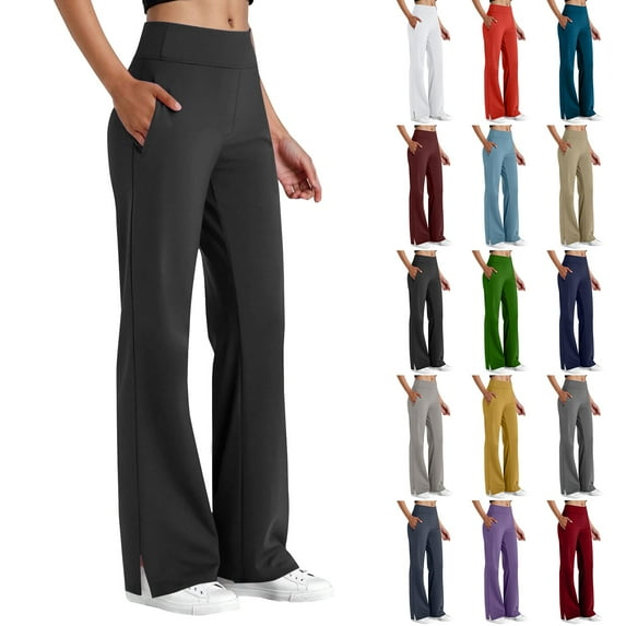 Women's Wide Leg Yoga Pants High Waist Comfy Loose Casual Fashion Trousers