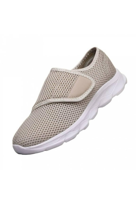 Women's Wide Shoes with Adjustable Lightweight for Diabetic Edema Plantar Fasciitis Bunions Arthritis Swollen Feet Air Cushion Bottom Fattening and Widening Elderly Shoes