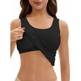 thumbnail image 1 of Women's Wide Strap Camisoles with Built-In Padded Bras Casual Tank Tops S Black, 1 of 5