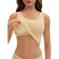 thumbnail image 1 of Women's Wide Strap Camisoles with Built-In Padded Bras Casual Tank Tops XL Beige, 1 of 5