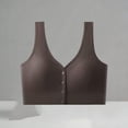 thumbnail image 1 of Women's Wide Strap Front Snap Comfortable Bra, Stretchy Wireless Daily Wear Bralette Coffee One Size, 1 of 5