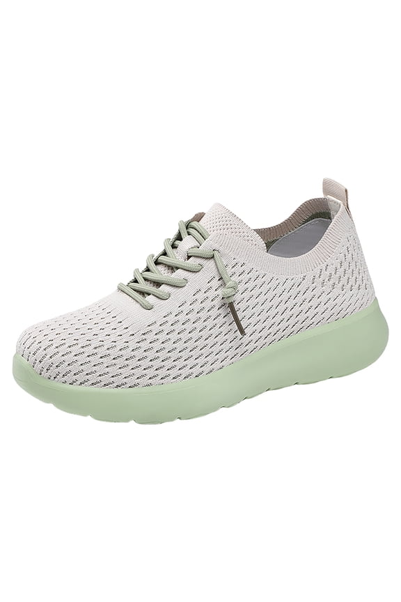 Women's Wide Toe Box Barefoot Shoes Breathable Non Slip Walking Shoes Lightweight Knit Running Lace Up Sneakers Green Size 7.5