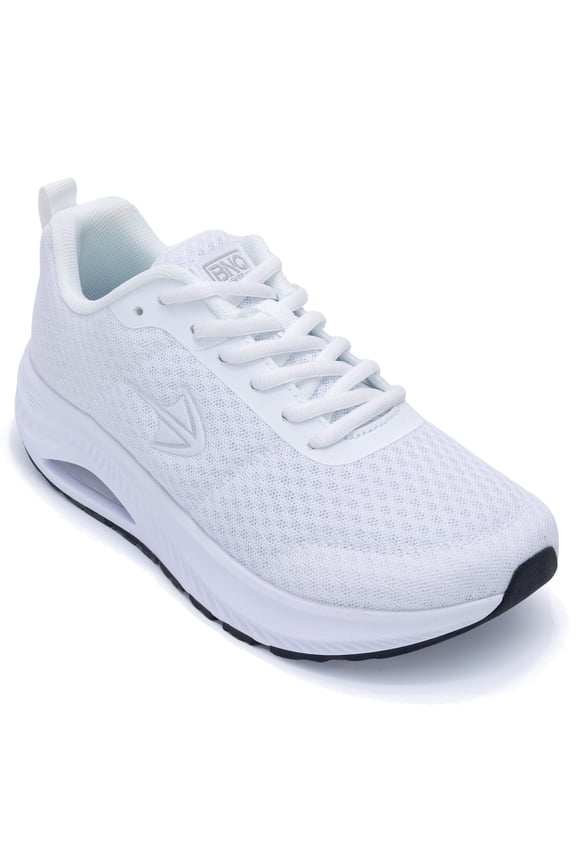 Women's Wide Toe Box Walking Shoes for Plantar Fasciitis, Arch Support Orthotic Wide Width Athletic Tennis Running Sneakers White Size 8.5