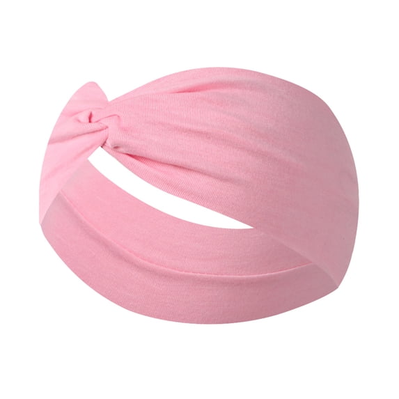 Women's Wide Twisted Knot Headband Stretchy Turban Hair Band for Workout Yoga Running Daily Wear Comfortable Fit Light pink
