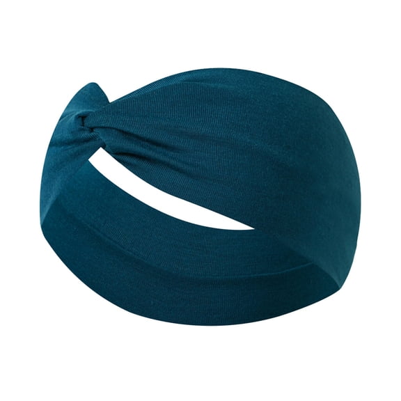 Women's Wide Twisted Knot Headband Stretchy Turban Hair Band for Workout Yoga Running Daily Wear Comfortable Fit Navy