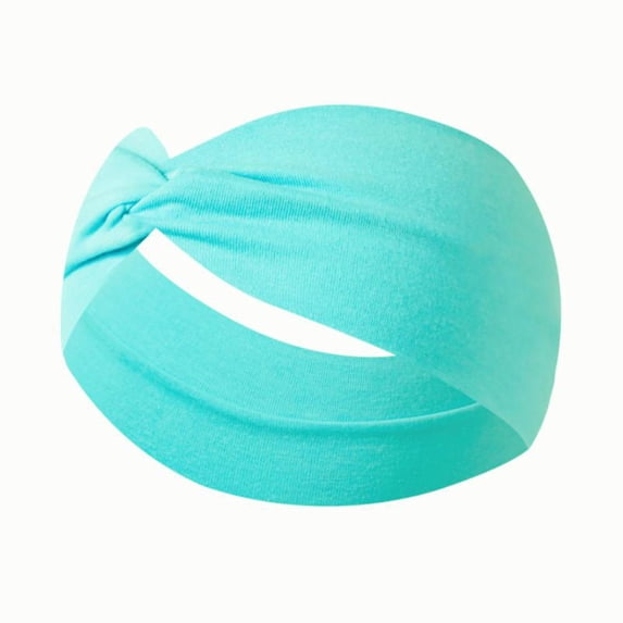 Women's Wide Twisted Knot Headband Stretchy Turban Hair Band for Workout Yoga Running Daily Wear Comfortable Fit Sky Blue