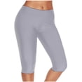 thumbnail image 1 of Women's Wide Waistband Biker Leggings Bike Shorts for Workout Running Athletic Yoga Knee Length Pants Plus Size, 1 of 2