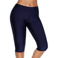 thumbnail image 1 of Women's Wide Waistband Biker Leggings Bike Shorts for Workout Running Athletic Yoga Knee Length Pants Plus Size, 1 of 2