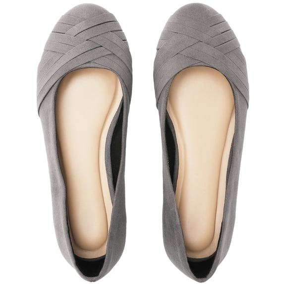 Women's Wide Width Ballet Flats - Casual Comfortable Round Toe Plus Size Flat Shoes