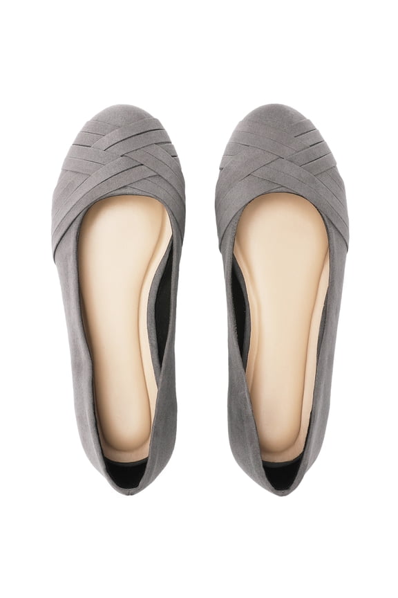 Women's Wide Width Ballet Flats - Casual Comfortable Round Toe Plus Size Flat Shoes
