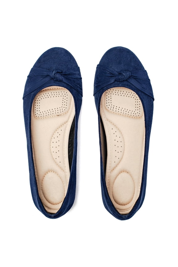 Women's Wide Width Ballet Flats - Round Toe Office Dressy Casual Shoes