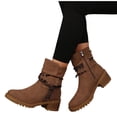 thumbnail image 1 of Women's Wide Width Boots Low Heel Side Zipper Slouchy Mid Calf Boots Comfortable Round Toe Fall Winter Casual Short Boots for Women, 1 of 9