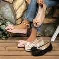 thumbnail image 1 of Women's Wide Width Bow Accent Loafers, Faux Suede Round Toe Slip-On Soft Sole Casual Dress Shoes for Spring & Fall, Multi-Color, 1 of 10
