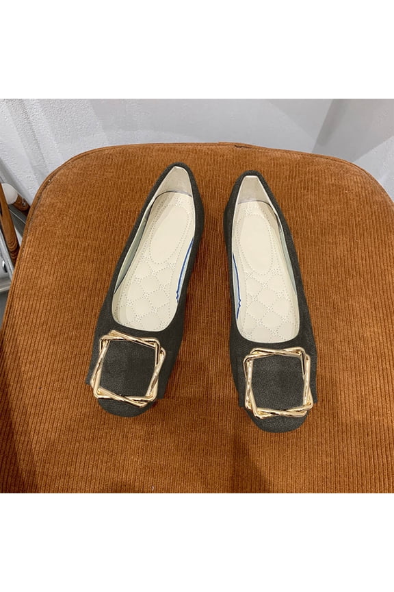 Women's Wide Width Flat Shoes Comfort Ladies Soft Breathable Lightweight Dressy Shoes Slip-On Ballet Flats Army Green 6.5