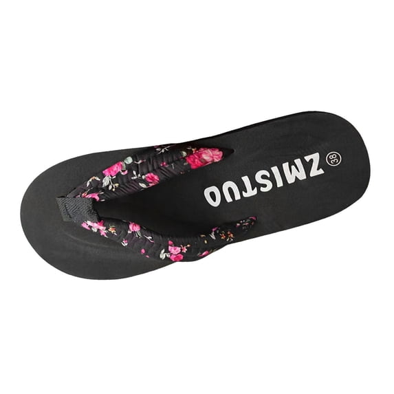 Women's Wide Width Flip Flops with Arch Support - Comfortable Sandals, Lightweight Slip-On Beach & Walking Sandals for Indoor/Outdoor