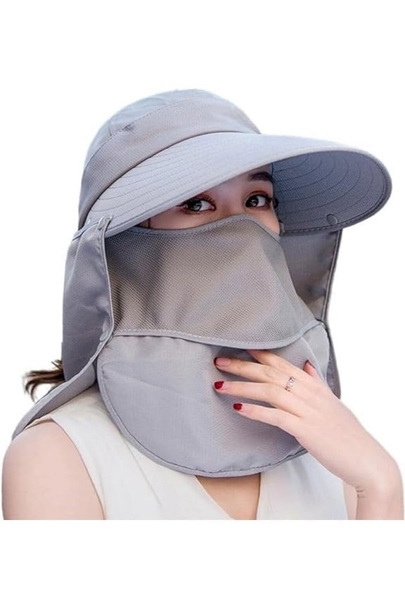 Women's Wide-brimmed Foldable Sun Hat Foldable Fishing Hat Sun Hat with Visor Neck Flap Sun Hat