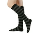 thumbnail image 1 of Women's Wide-stripe Calf Socks, Mid-calf And Knee-high Socks, Bold Striped Casual Socks, Dark Gray, 1 of 3