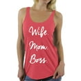 thumbnail image 1 of Women's Wife Mom Boss Graphic Racerback Tank Tops Mother's Day Gift, 1 of 4