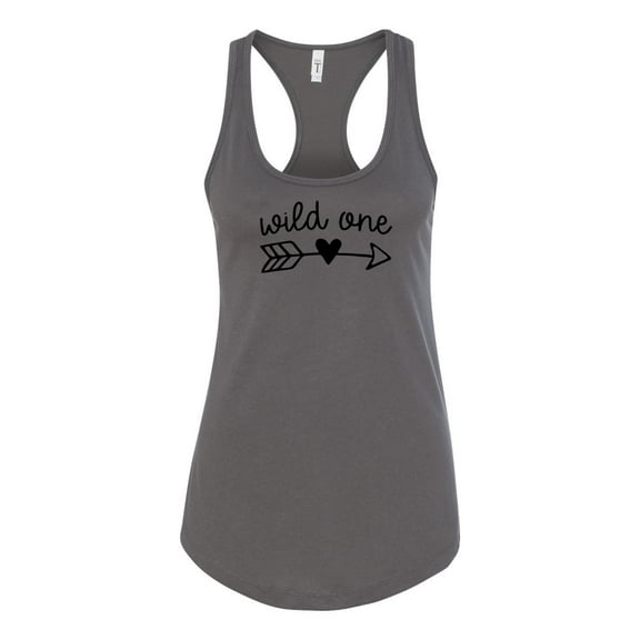 Women's Wild One Ladies Fit Racerback Tank Top-Dark Grey-large