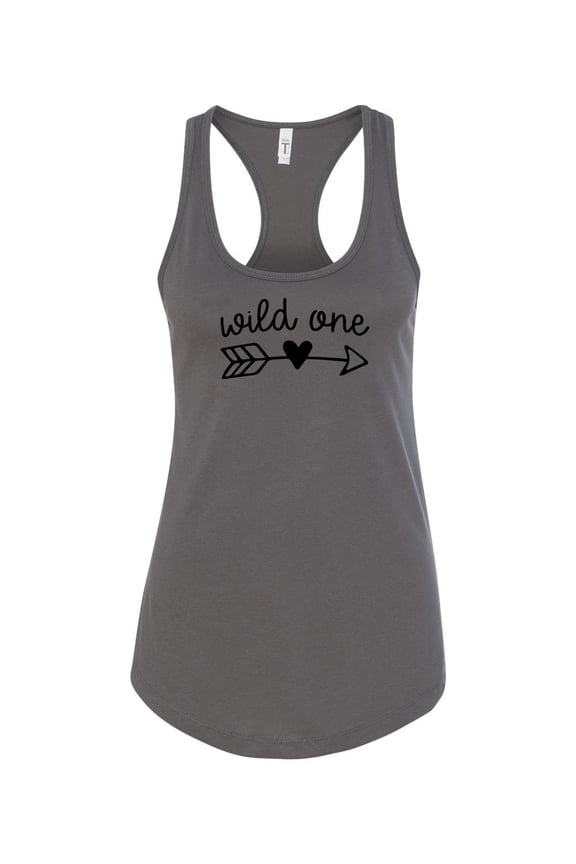 Women's Wild One Ladies Fit Racerback Tank Top-Dark Grey-medium