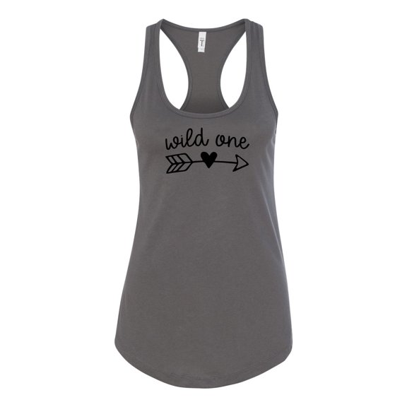Women's Wild One Ladies Fit Racerback Tank Top-Dark Grey-xxl