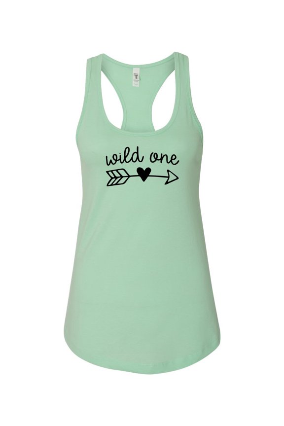 Women's Wild One Ladies Fit Racerback Tank Top-Mint-small