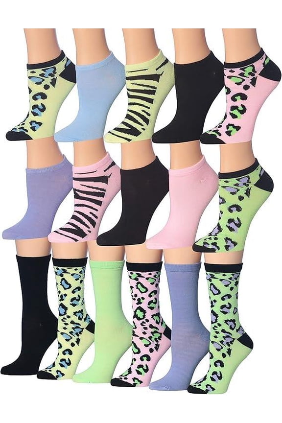 Women's Wild Safari Low Cut Socks - 16 Pairs