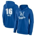 thumbnail image 1 of Women's Will Smith Royal Los Angeles Dodgers Fastball Player Name & Number Pullover Hoodie, 1 of 3