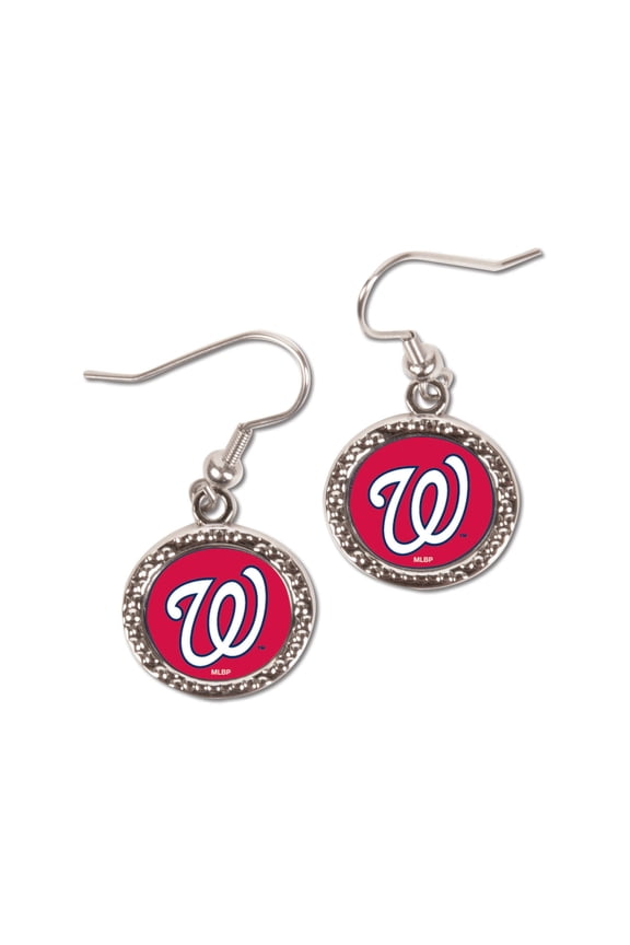 Women's WinCraft Red Washington Nationals Round Dangle Earrings