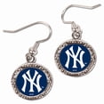 thumbnail image 1 of Women's WinCraft Silver New York Yankees Round Dangle Earrings, 1 of 1