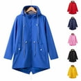 thumbnail image 1 of Women's Windbreaker Jacket with Hood, Solid Color Outdoor Raincoat Windbreaker, Waterproof Windproof Lightweight Jacket for Hiking Travel | CSEONE,Pink L, 1 of 9
