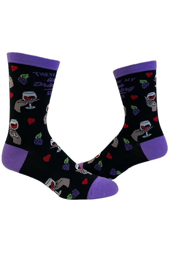 Women's Wine Drinking Socks Funny Vino Wine Lover Graphic Novelty Footwear