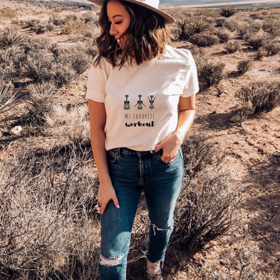 Women's Wine Lover My Favorite Corkscrew Workout T-Shirt Gift