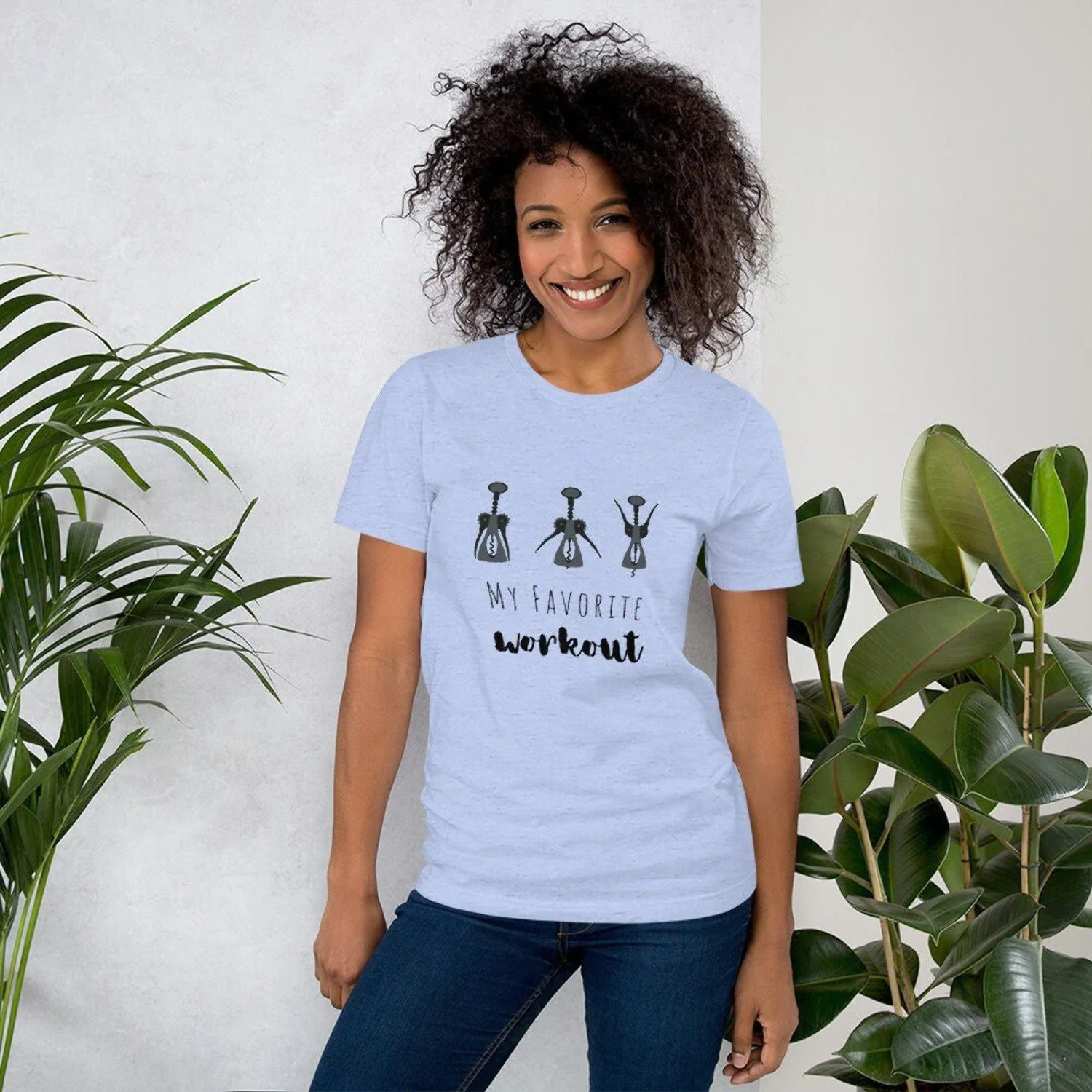 Women s Wine Lover My Favorite Corkscrew Workout T Shirt Gift Walmart