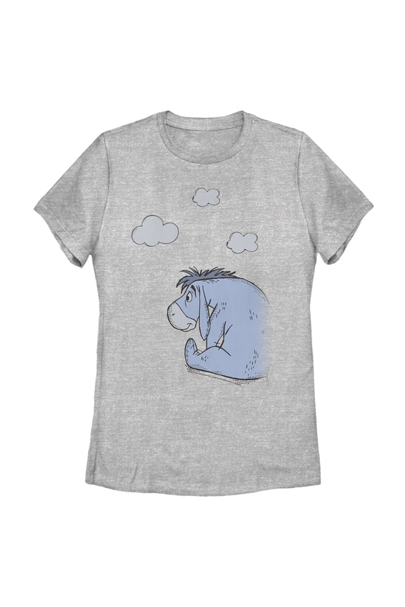 Women's Winnie the Pooh Cloudy Eeyore Graphic Tee Athletic Heather Large