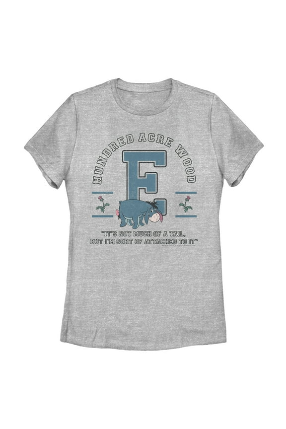 Women's Winnie the Pooh Eeyore Jersey Graphic Tee Athletic Heather Large