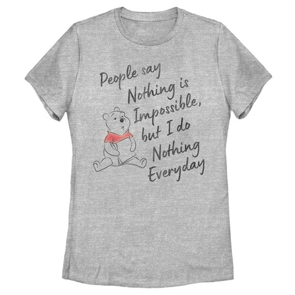 Women's Winnie the Pooh I Do Nothing Everyday  Graphic Tee Athletic Heather X Large